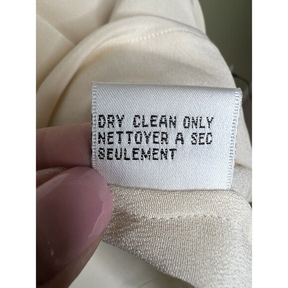 Talbots 100% Pure Silk Vintage Cream Light Academia Boxy Fit Blouse Size 16 - Picture 9 of 11